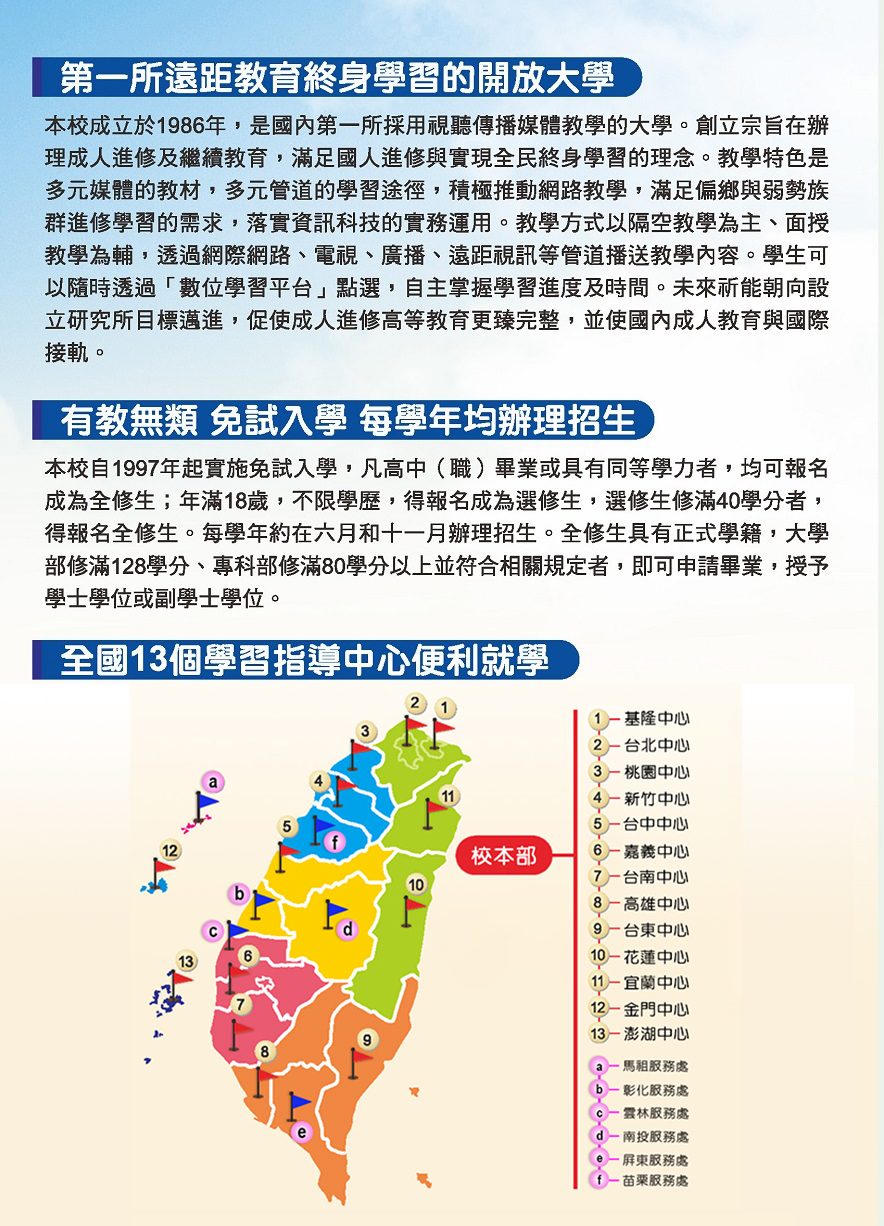 第一所遠距教育終身學習的開放大學